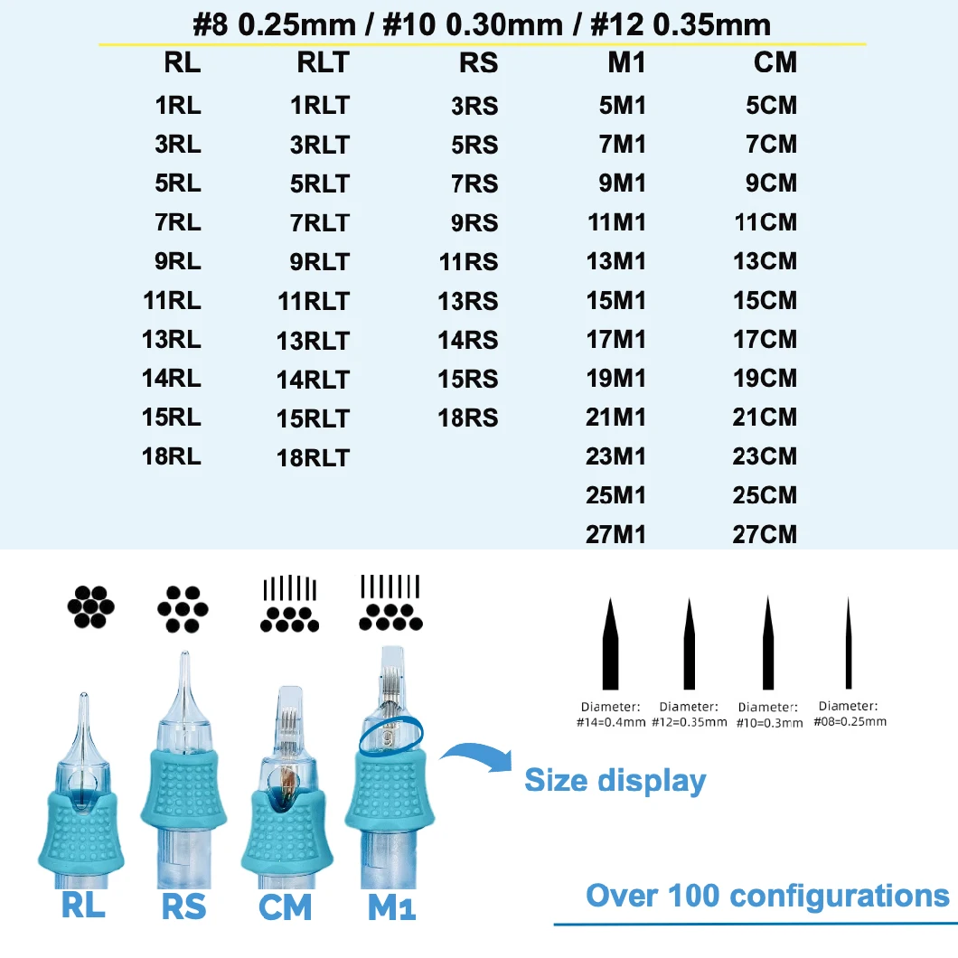 Hot Sales Tattoo Needle Cartridge Permanent Makeup Supplies Disposable Sterilized Traditional Tattoo Needles