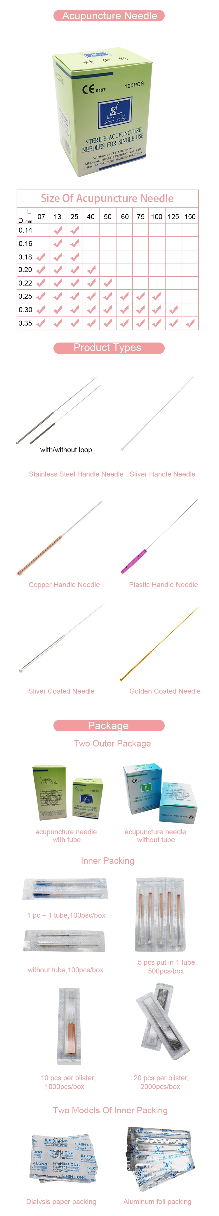 Equipment of Traditional Chinese Medicine Favorites Compare Disposable Sterile Acupuncture Needles