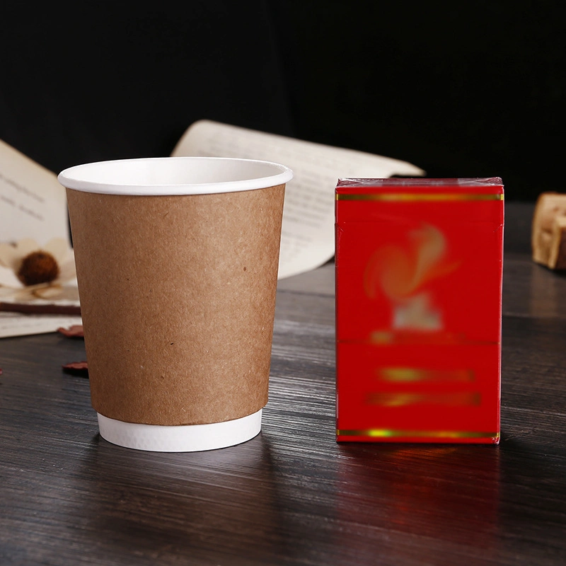 Hot Sales Custom Water Based Ink Plastic Free Wholesale Disposable Printed Kraft Paper Cup Coffee for Hot Drink