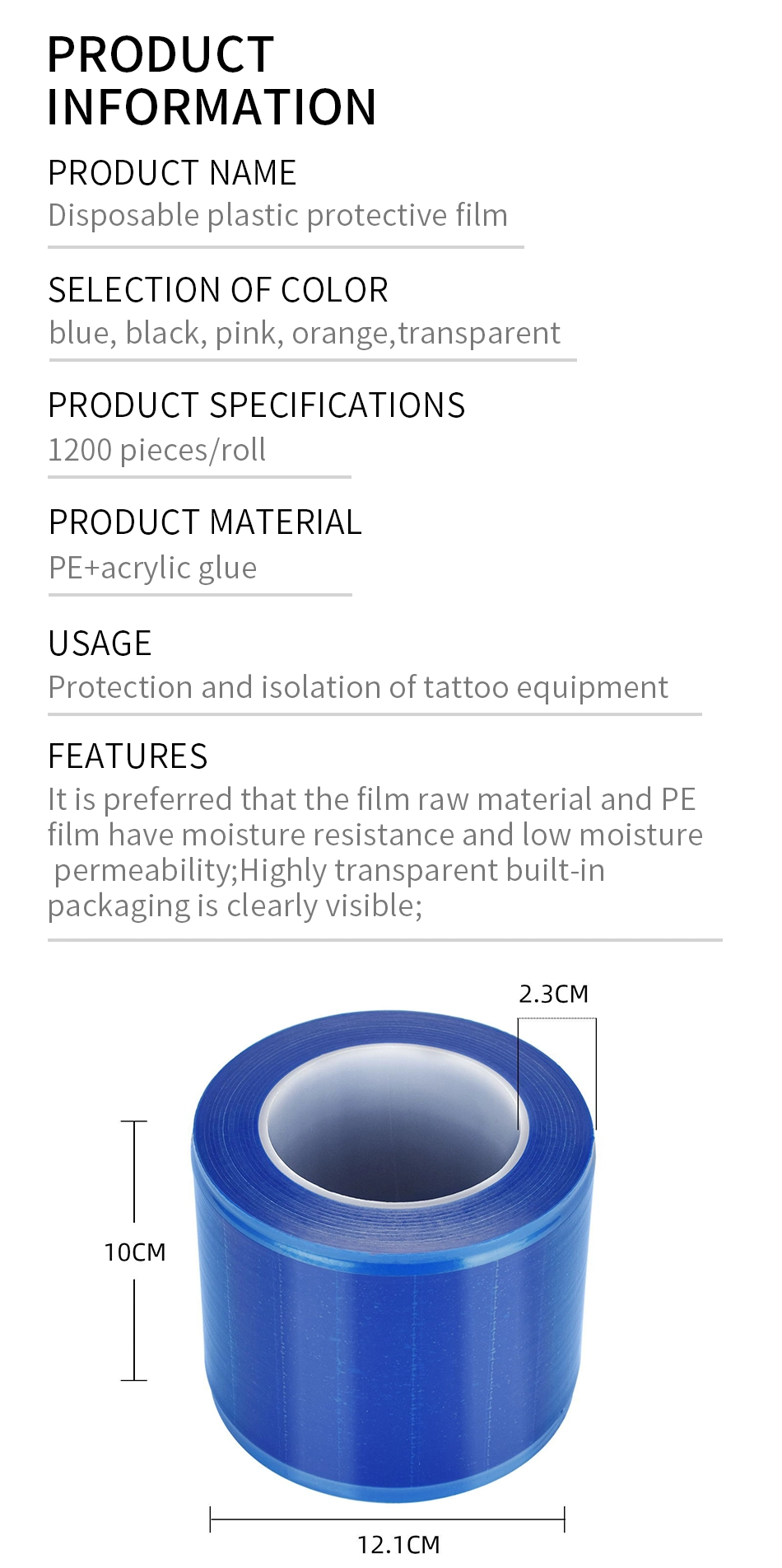 Barrier Film 15*10cm 1200PCS Perforated Sheets Tattoo Plastic Wrap Cover Preservative Film Permanent Makeup Tattoo Accessories